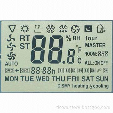 TN Air Conditioner Monochrome LCD, 25-day Lead-time, -30-80 Degrees Celsius Operating Temperature
